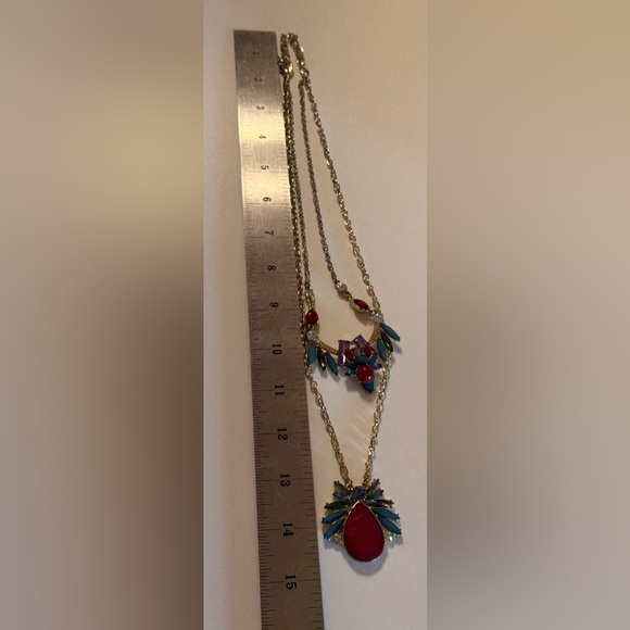 Fashion Jewelry Colorful Double Chain Necklace Aztec Pattern Bohemian Style - Picture 7 of 10